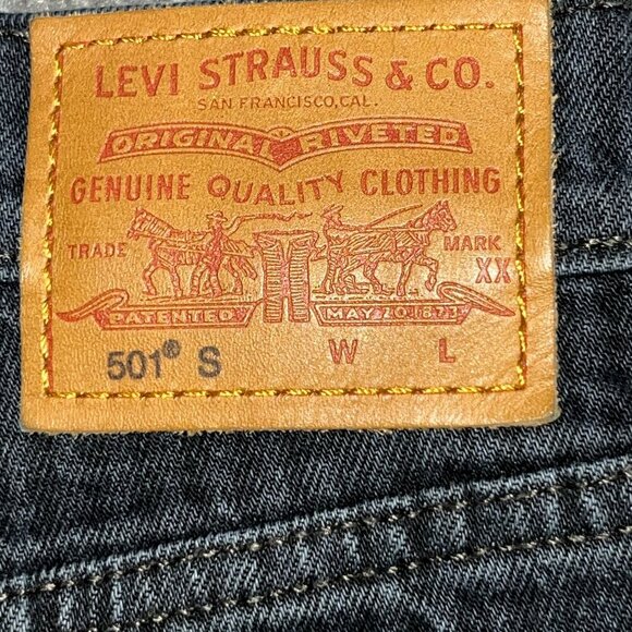 LEVI'S BIG E 501S - Skinny - Black & Gray Pin Stripe Denim Jeans - W28 L28 - Picture 7 of 12